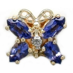 N360 14K MQ/PS IOLITE 1 DIAMOND SLIDE 